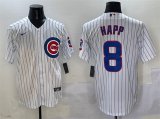 Cheap Men's Chicago Cubs #8 Ian Happ White Cool Base Stitched Baseball Jersey