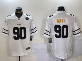 Cheap Men\'s Pittsburgh Steelers #90 T.J. Watt White 2019 Team Logo Cool Edition Stitched Jerseys
