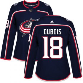 Wholesale Cheap Adidas Blue Jackets #18 Pierre-Luc Dubois Navy Blue Home Authentic Women\'s Stitched NHL Jersey