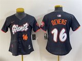 Cheap Women's San Francisco Giants #16 Rafael Devers Anthracite 2025 City Connect Limited Stitched Baseball Jersey(Run Small)