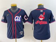 Cheap Youth American League Cleveland Guardians Team Big Logo Navy 2025 All-Star Edition Limited Stitched Baseball Jersey