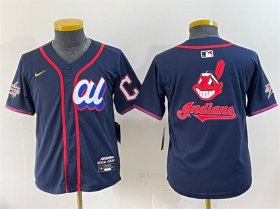 Cheap Youth American League Cleveland Guardians Team Big Logo Navy 2025 All-Star Edition Limited Stitched Baseball Jersey