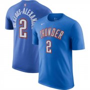 Men's Oklahoma City Thunder #2 Shai Gilgeous-Alexander Blue Icon Name & Number T-Shirt Cheap