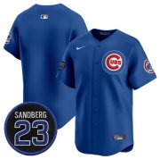 Men's Chicago Cubs Blank Royal 'Ryne Sandberg Tribute' Vapor Limited V2 Stitched Baseball Jersey Cheap Wholesale