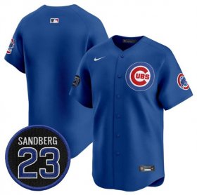 Men\'s Chicago Cubs Blank Royal \'Ryne Sandberg Tribute\' Vapor Limited V2 Stitched Baseball Jersey Cheap Wholesale