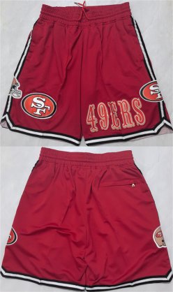 Men\'s San Francisco 49ers Red Shorts (Run Small) Cheap Wholesale