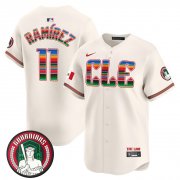 Cheap Men's Cleveland Guardians #11 Jose Ramirez Cream Mexico Vapor Premier Limited Stitched Baseball Jersey