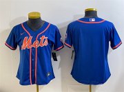 Women's New York Mets Blank Royal Cool Base Stitched Baseball Jersey(Run Small) Cheap