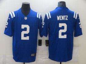 Wholesale Cheap Men\'s Indianapolis Colts #2 Carson Wentz Royal Blue 2020 Vapor Untouchable Stitched NFL Nike Limited Jersey