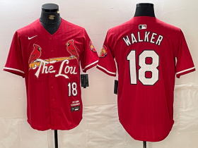 Cheap Men\'s St. Louis Cardinals #18 Jordan Walker Red 2024 City Connect Limited Stitched Baseball Jersey