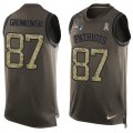 Wholesale Cheap Nike Patriots #87 Rob Gronkowski Green Men's Stitched NFL Limited Salute To Service Tank Top Jersey
