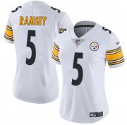 Women's Pittsburgh Steelers #5 Jalen Ramsey White 2025 Vapor Untouchable Limited Football Stitched Jersey(Run Small) Cheap Wholesale