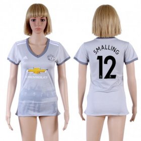 Wholesale Cheap Women\'s Manchester United #12 Smalling Sec Away Soccer Club Jersey