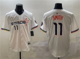 Cheap Men's Houston Astros #11 Cam Smith White 2025 City Connect Limited Stitched Baseball Jersey
