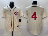 Cheap Men's Chicago Cubs #4 Pete Crow-Armstrong Cream Field of Dreams Cool Base Stitched Baseball Jersey