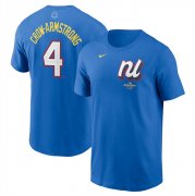 Cheap Men's National League #4 Pete Crow-Armstrong Royal 2025 All-Star Edition Name & Number T-Shirt