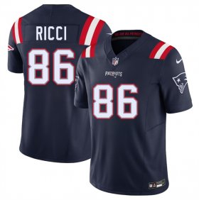 Men\'s New England Patriots #86 Giovanni Ricci Navy 2025 F.U.S.E. Vapor Limited Football Stitched Jersey Cheap