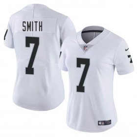 Women\'s Las Vegas Raiders #7 Geno Smith White 2025 Vapor Football Stitched Jersey(Run Small) Cheap