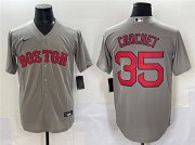 Men's Boston Red Sox #35 Garrett Crochet Gray Cool Base Stitched Baseball Jersey Cheap Wholesale