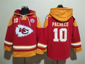 Men\'s Kansas City Chiefs #10 Isiah Pacheco Red Ageless Must-Have Lace-Up Pullover Hoodie