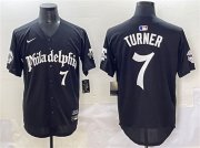 Men's Philadelphia Phillies #7 Trea Turner Black Gothic Vapor Limited Stitched Jersey Cheap