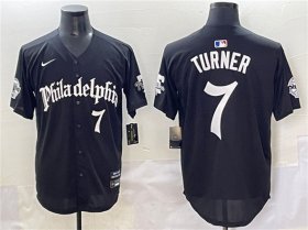 Men\'s Philadelphia Phillies #7 Trea Turner Black Gothic Vapor Limited Stitched Jersey Cheap