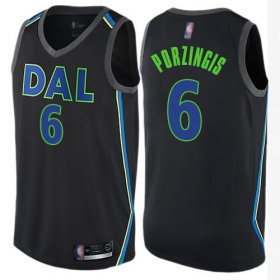 Wholesale Cheap Mavericks #6 Kristaps Porzingis Black Basketball Swingman City Edition Jersey