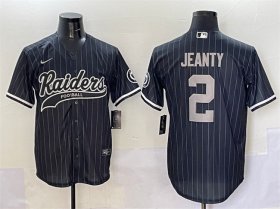 Cheap Mens Las Vegas Raiders #2 Ashton Jeanty Black Cool Base Stitched Baseball Jersey