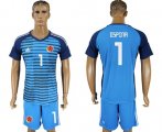 Wholesale Cheap Colombia #1 Ospina Blue Goalkeeper Soccer Country Jersey