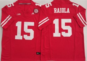 Cheap Men\'s Nebraska Cornhuskers #15 Dylan Raiola Red F.U.S.E. With Patch Vapor Limited Stitched Football Jersey