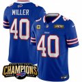 Cheap Men's Buffalo Bills #40 Von Miller Blue 2023 F.U.S.E. AFC East Champions With 4-star C Ptach Football Stitched Jersey