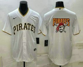Cheap Men\'s Pittsburgh Pirates Big Logo White Stitched MLB Cool Base Nike Jersey