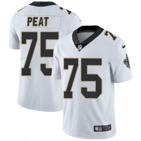 Wholesale Cheap Nike Saints #75 Andrus Peat White Men\'s Stitched NFL Vapor Untouchable Limited Jersey