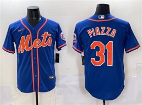 Men\'s New York Mets #31 Mike Piazza Blue Cool Base Stitched Baseball Jersey Cheap Wholesale