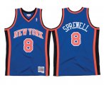 Men's New Yok Knicks #8 Latrell Sprewell Blue Mitchell & Ness 98-99 Road Swingman Stitched Jersey Cheap