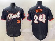 Cheap Men's San Francisco Giants #24 Willie Mays Anthracite 2025 City Connect Limited Stitched Baseball Jersey