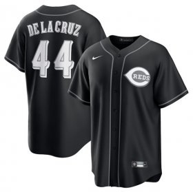 Men\'s Cincinnati Reds #44 Elly De La Cruz Black Lights Out Limited Stitched Baseball Jersey