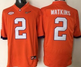 Wholesale Cheap Men\'s Clemson Tigers #2 Sammy Watkins Orange 2016 Playoff Diamond Quest College Football Nike Limited Jersey