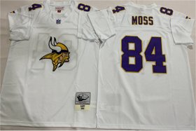 Cheap Men\'s Minnesota Vikings #84 Randy Moss White Throwback Football Stitched Jersey