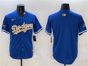 Cheap Men's Los Angeles Dodgers Blank Royal 2025 Gold Collection Limited Stitched Baseball Jersey