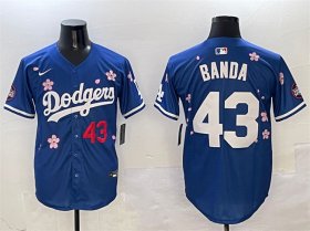 Cheap Men\'s Los Angeles Dodgers #43 Anthony Banda Royal 2025 Tokyo Series Limited Stitched Baseball Jersey