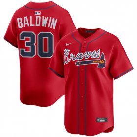 Men\'s Atlanta Braves #30 Drake Baldwin Red 2025 Alternate Limited Stitched Baseball Jersey