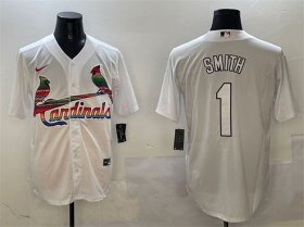 Men\'s St. Louis Cardinals #1 Ozzie Smith White Cool Base Stitched Baseball Jersey Cheap