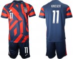 Wholesale Cheap Men 2020-2021 National team United States away 11 blue Nike Soccer Jersey