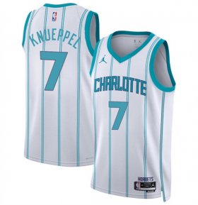 Cheap Men\'s Charlotte Hornets #7 Kon Knueppel White 2025 Draft Association Edition Stitched Basketball Jersey