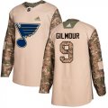Wholesale Cheap Adidas Blues #9 Doug Gilmour Camo Authentic 2017 Veterans Day Stitched NHL Jersey