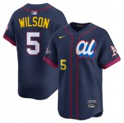 Cheap Men's American League #5 Jacob Wilson Navy 2025 All-Star Edition Limited Stitched Baseball Jersey