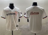 Men's Houston Astros Team Big Logo White 2025 City Connect Limited Stitched Baseball Jersey Cheap