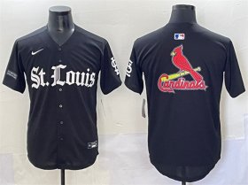 Men\'s St. Louis Cardinals Team Big Logo Black \'Gothic Legacy Edition\' Vapor Premier Limited Stitched Baseball Jersey