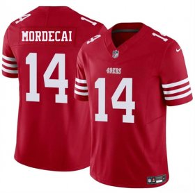 Men\'s San Francisco 49ers #14 Tanner Mordecai Red 2025 F.U.S.E. Vapor Untouchable Limited Football Stitched Jersey Cheap